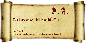 Malovecz Nikodém névjegykártya